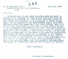 03.07.1942 Director of Education School Meals