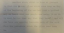 MUN.2.1 Extract from Hetty Munro's diary, 23rd November 1939
